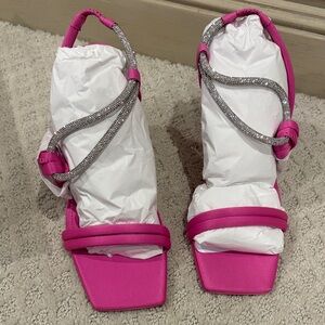 Jonathan Simkhai Cassie crystal hot pink Strappy Heels